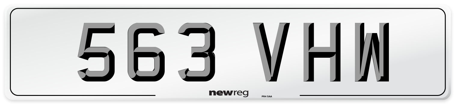 563 VHW Number Plate from New Reg